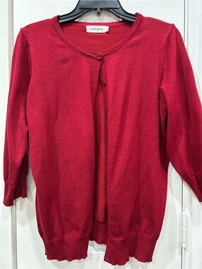 Leadingstar Brick Red 3/4 Sleeve Cardigan
